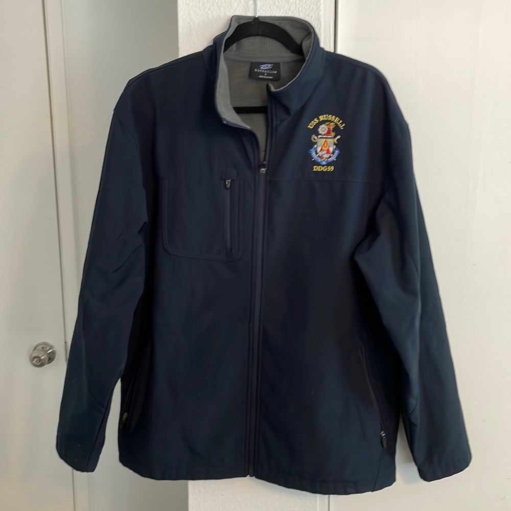 Mens Large US Navy USS Russell light jacket